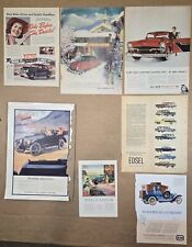 Vintage Antique Car Print Ad Edsel Pierce-Arrow Plymouth Willys-Knight 1910-1957 picture
