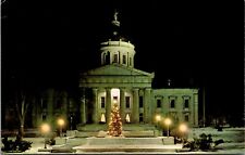Vintage Postcard Night Time Vermont's Capital Christmas Tree Montpelier VT picture