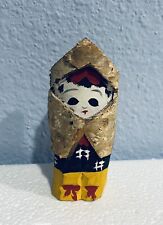 Vintage Japanese Kokeshi Wooden Doll 2.5” Unique Carved On Jacket picture