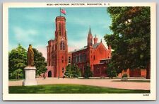 Washington D C Smithsonian Institution American Flag Statue Unp Postcard picture