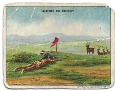 1910 HASSAN CIGARETTE CARD - INDIAN LIFE IN THE 60'S - STALKING THE ANTELOPE picture
