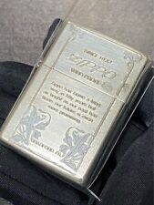 Zippo Oil Lighter Cursive Vintage Front Processing Rare Model Made in 1991 picture