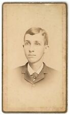 CIRCA 1880'S CDV Handsome Younger Man Wearing Suit and Tie M.V. Gilbert Ada, OH picture