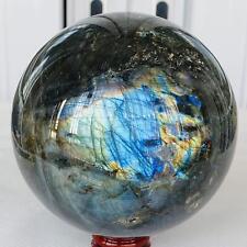 2760g Natural labradorite ball rainbow quartz crystal sphere gem reiki healing picture