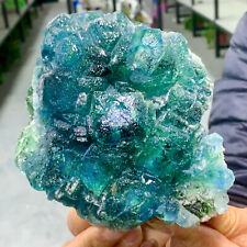 2.58LB Rare transparent blue cubic fluorite mineral crystal sample / China picture