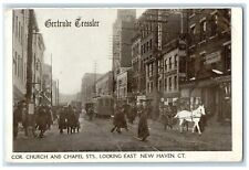 c1910's Corner Church And Chapels Streets East New Haven Connecticut Postcard picture