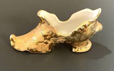 Fancy Shoe Bootie Figurine 22 KT Gold Painted Dream Art Studio USA Vintage  5 In picture