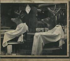 1973 Press Photo Barber shop Escanaba Deer Heads - RRR12973 picture