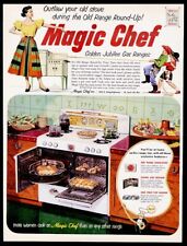 1952 Magic Chef gas range color photo Western motif kitchen vintage print ad picture