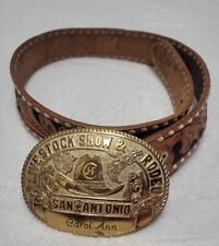San Antonio Livestock Show & Rodeo Cowboy Belt Buckle With Belt Carol Ann picture