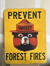 Vintage Forest Service Smokey Bear PREVENT FOREST FIRES fiberglass Sign 24”x18” picture