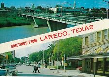 1960s Postcard Greetings From Laredo TX, Matamoros St International Bridge picture