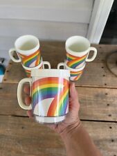 Vintage 1982 Rainbow Thermo Serv Inc Cup Set Of 5 Pride USA picture