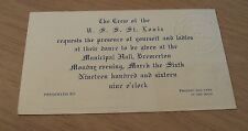 RARE 1916 Pre WWI Dance Invitation~