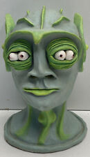 Vintage 1980’s ALEIN Head Clay Sculptures Signed SCI-FI. 12” High picture