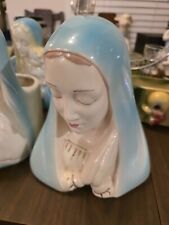 Vintage Mother Mary Ceramic Planter Garden picture