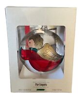 Pier 1 Exclusive Collectible Glass Ornament Vintage Angel Hand Painted Ball #150 picture