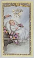 Baptism Baby Girl Laminated Holy Card with God Sent You the Best He Had  picture
