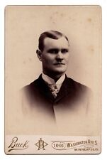 CIRCA 1890s CABINET CARD BUCK HANDSOME YOUNG MAN IN SUIT MINNEAPOLIS MINNESOTA picture