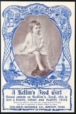 1896 Mellin's baby food little girl & Dutch Delft artwork vintage print ad picture