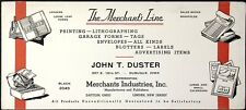 1940s The Merchant's Line John T Duster Stationer DUBUQUE IA Ink Blotter picture