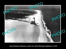 OLD 8x6 HISTORIC PHOTO CAPE HENLOPEN DELAWARE AERIAL VIEW OF LIGHTHOUSE c1930 picture