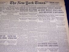 1939 MAY 17 NEW YORK TIMES - ROOSEVELT SAYS RECOVERY IS RETARDED - NT 3155 picture
