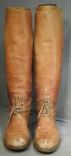Antique WWI Teitzel-Jones Cavalry Officer Riding Boots Wooden Trees Maj H Taylor picture