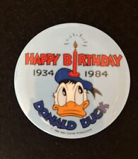 Vintage Disney “Happy Birthday Donald Duck” 1934-1984 50th Pin Back Button picture