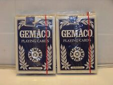 2 SEALED Gemaco Gem back Casino-Pro Playing Cards Armor Finish Blue picture
