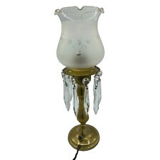 Vintage Solid Brass and Crystal Prism Vanity / Nightstand Lamp picture