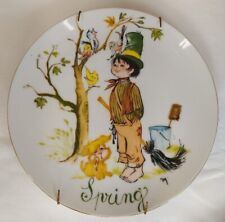 Vintage Limoges Spring Season English Decorative Porcelain Plate Signed MG 7.5
