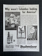 Vintage 1936 Budweiser Beer Print Ad picture