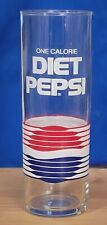 Diet Pepsi One Calorie Vintage Drinking Glass 7”  Tall Skinny Tumbler 80's Cola  picture