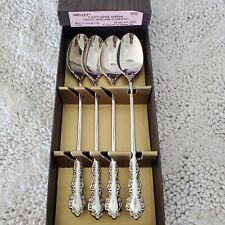 ONEIDA Shelley Heirloom (4) Iced Tea Drink Spoons Original Box Vintage #5280   picture