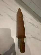 Antique 1 Piece Of Wood Primitive Rolling Pin Well-Loved farm house hand made picture