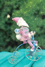 Vintage Santa on Old-Time Tricycle Christmas Figurine Metal Resin   picture