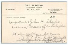 1934 Dr. L R Bouma Physician Coroner Embalmer Dubots Funeral Home Postcard picture