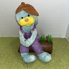 Vtg Gemmy Singing Fishing Bunny and Frogs on a Log Polly Wolly Doodle Easter picture