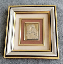 Madonna and Child Framed Pewter Relief Wall Hung Sculpture Vintage Sculpture 925 picture
