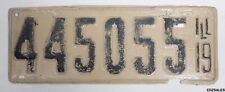 Vintage 1919 License Plate - Illinois Metal Vehicle Plate picture