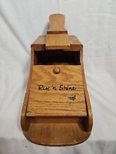 Vintage 1960's Wooden Shoe Shine Box Rise 'N Shine Karoff Originals Brushes Tins picture