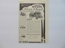 1938 MYERS SILVER CLOUD POWER SPRAYERS Self-Oiling vintage print ad picture