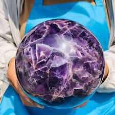 8.73LB Natural Beautiful Dream Amethyst Quartz Crystal Sphere Ball Healing 111 picture