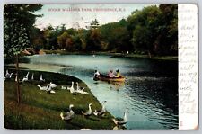 Postcard RI Providence Rhode Island Roger William's Park Pond Boating 1908 picture