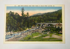 Saw Tooth Bridge Over Tiger Creek 11 Miles From Clayton Georgia VINTAGE Postcard picture