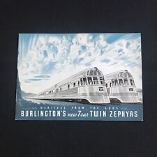 Burlington railroad new seven car twin zephyrs advertising brochure 1937 picture
