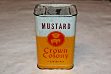 Vintage 1959 Crown Colony Mustard Spice Tin 4 Oz. Full San Francisco, CA picture