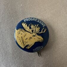 1912 Theodore Roosevelt Progressive Party Bull Moose Celluloid Pinback Button picture