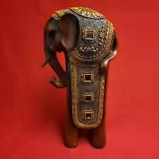 Vintage Tall Wood Elephant picture